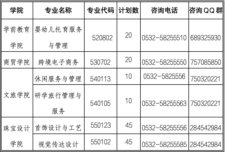 青島幼兒師范高等?？茖W校2024年綜合評價招生計劃